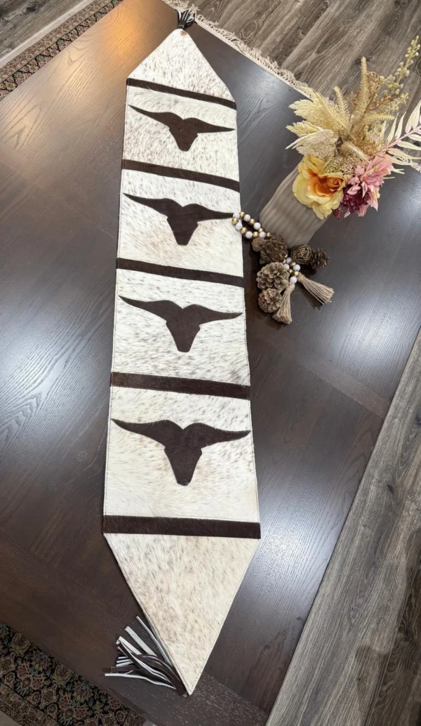 Cowhide Long Horn Table Runner