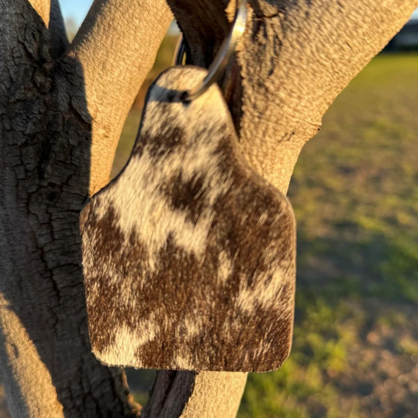 cowhide keychains