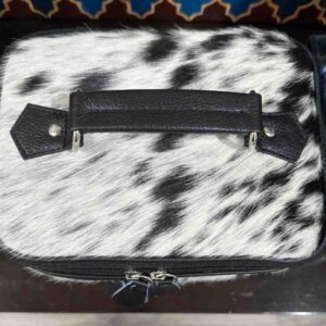 Cowhide Makeup Beauty Box – Cosmetic Case with Mirror