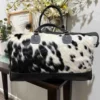 Black and White Cowhide Duffel BagOvernight Bag
