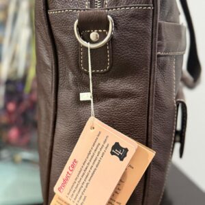 Front Zipper Laptop Bag – Large Leather Work Bag