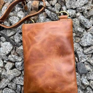 Western Embroidered Cow Leather Mobile Pouch