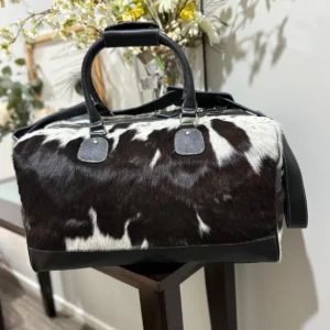 Black and White Cowhide Duffel Bag/Overnight Bag