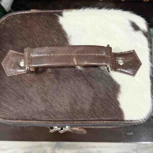 Cowhide Makeup Beauty Box – Cosmetic Case with Mirror