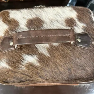 Cowhide Makeup Beauty Box – Cosmetic Case with Mirror