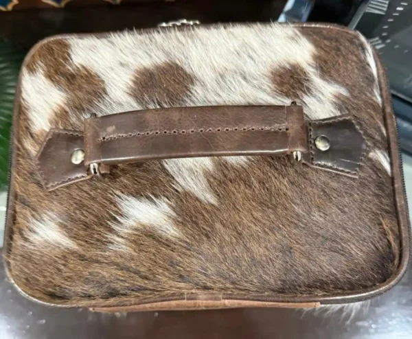 chocolate brown -cowhide-makeup-beauty-box