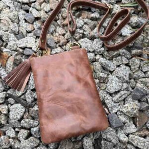 Western Embroidered Cow Leather Mobile Pouch