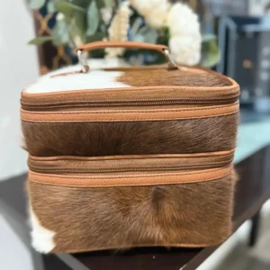 white and brown -cowhide-makeup-beauty-box