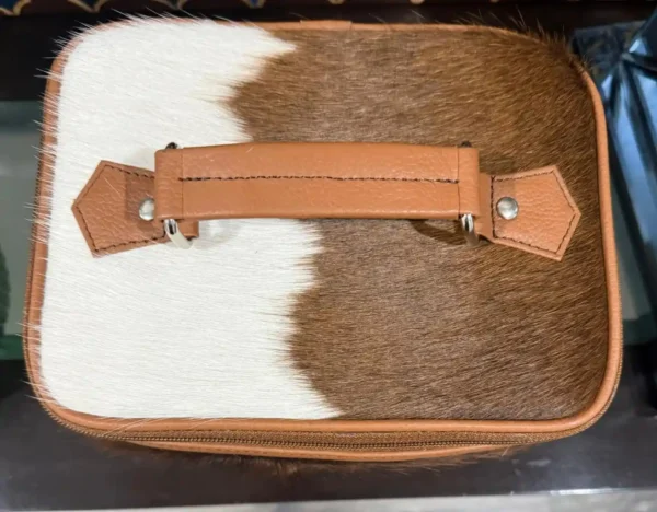 white and brown -cowhide-makeup-beauty-box