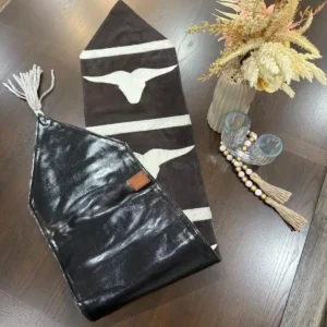 Cowhide Longhorn Table Runner – Handmade Western Decor