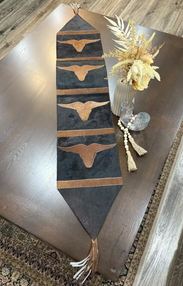 Cowhide Long Horn Table Runner Australia