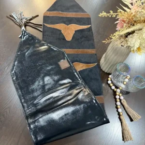 Cowhide Longhorn Table Runner – Handmade Western Decor