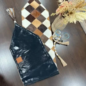 Natural Cowhide Patchwork Table Runner | Handmade Cowhide Table Runner| Home Décor Table Runner | Real Hair-on-Leather Patchwork Runner