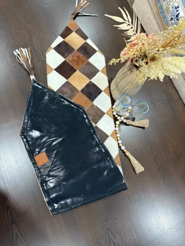 Cowhide Patchwork Table Runner