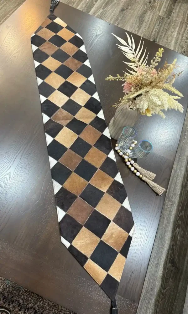 cowhide patchwork table runner Australia