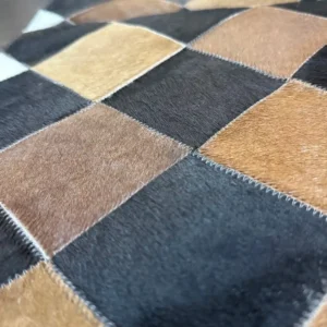 Natural Cowhide Patchwork Table Runner | Handmade Cowhide Table Runner| Home Décor Table Runner | Real Hair-on-Leather Patchwork Runner