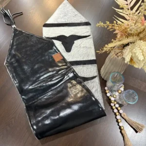 Cowhide Longhorn Table Runner – Handmade Western Decor