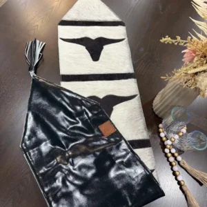 Cowhide Longhorn Table Runner – Handmade Western Decor
