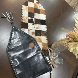 Natural Cowhide Patchwork Table Runner | Handmade Cowhide Table Runner| Home Décor Table Runner | Real Hair-on-Leather Patchwork Runner