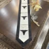 cowhide bull head table runner