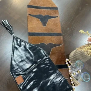 Cowhide Longhorn Table Runner – Handmade Western Decor