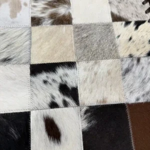 Natural Cowhide Patchwork Table Runner | Handmade Cowhide Table Runner| Home Décor Table Runner | Real Hair-on-Leather Patchwork Runner