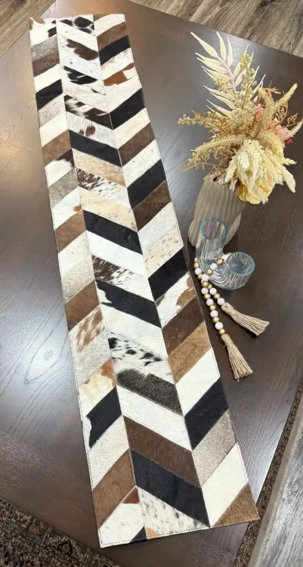 cowhide patchwork table runner Australia