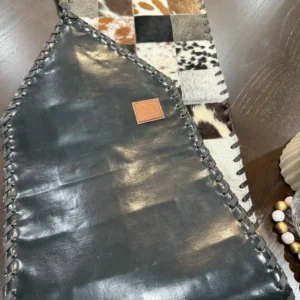 Natural Cowhide Patchwork Table Runner | Handmade Cowhide Table Runner| Home Décor Table Runner | Real Hair-on-Leather Patchwork Runner