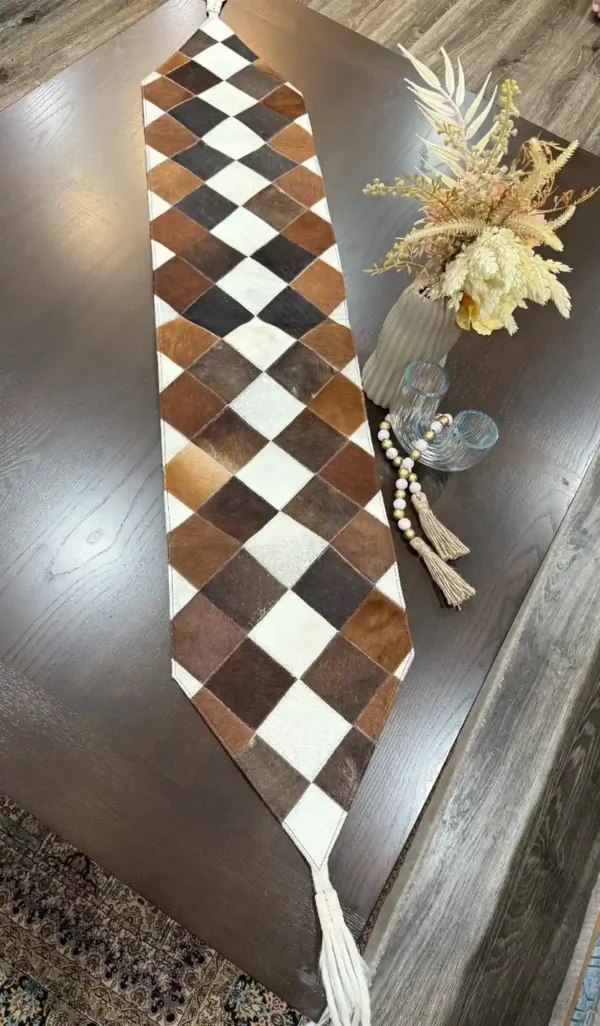 cowhide patchwork table runner Australia