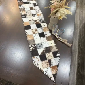 cowhide patchwork table runner Australia