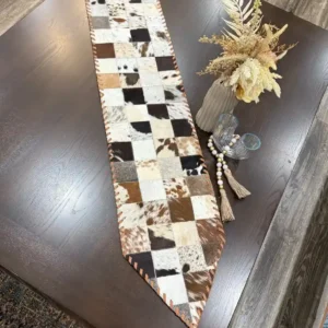 cowhide patchwork table runner Australia