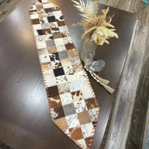cowhide patchwork table runner Australia