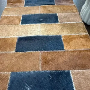 Natural Cowhide Patchwork Table Runner | Handmade Cowhide Table Runner| Home Décor Table Runner | Real Hair-on-Leather Patchwork Runner