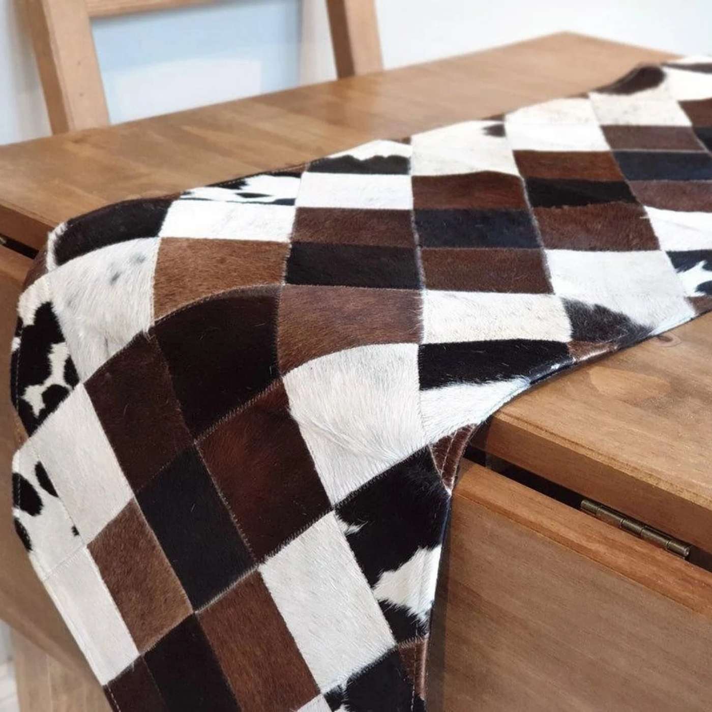 cowhide patchwork table runner Australia